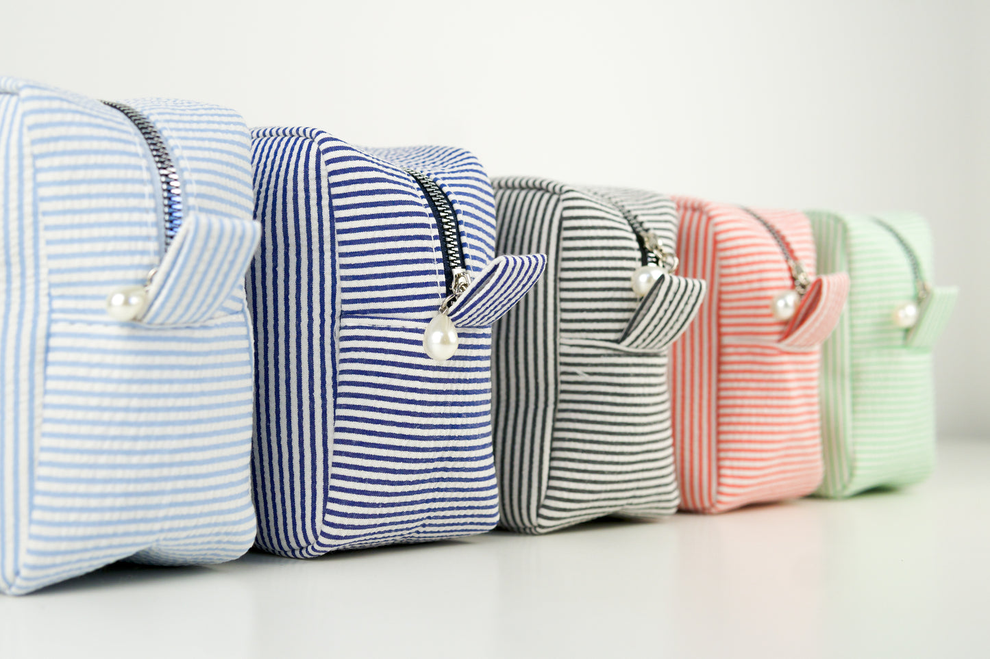 Monogram Striped Makeup Bag