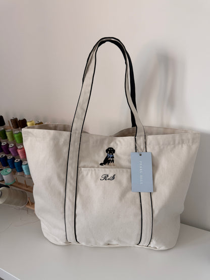 Dog Navy Tote Bag