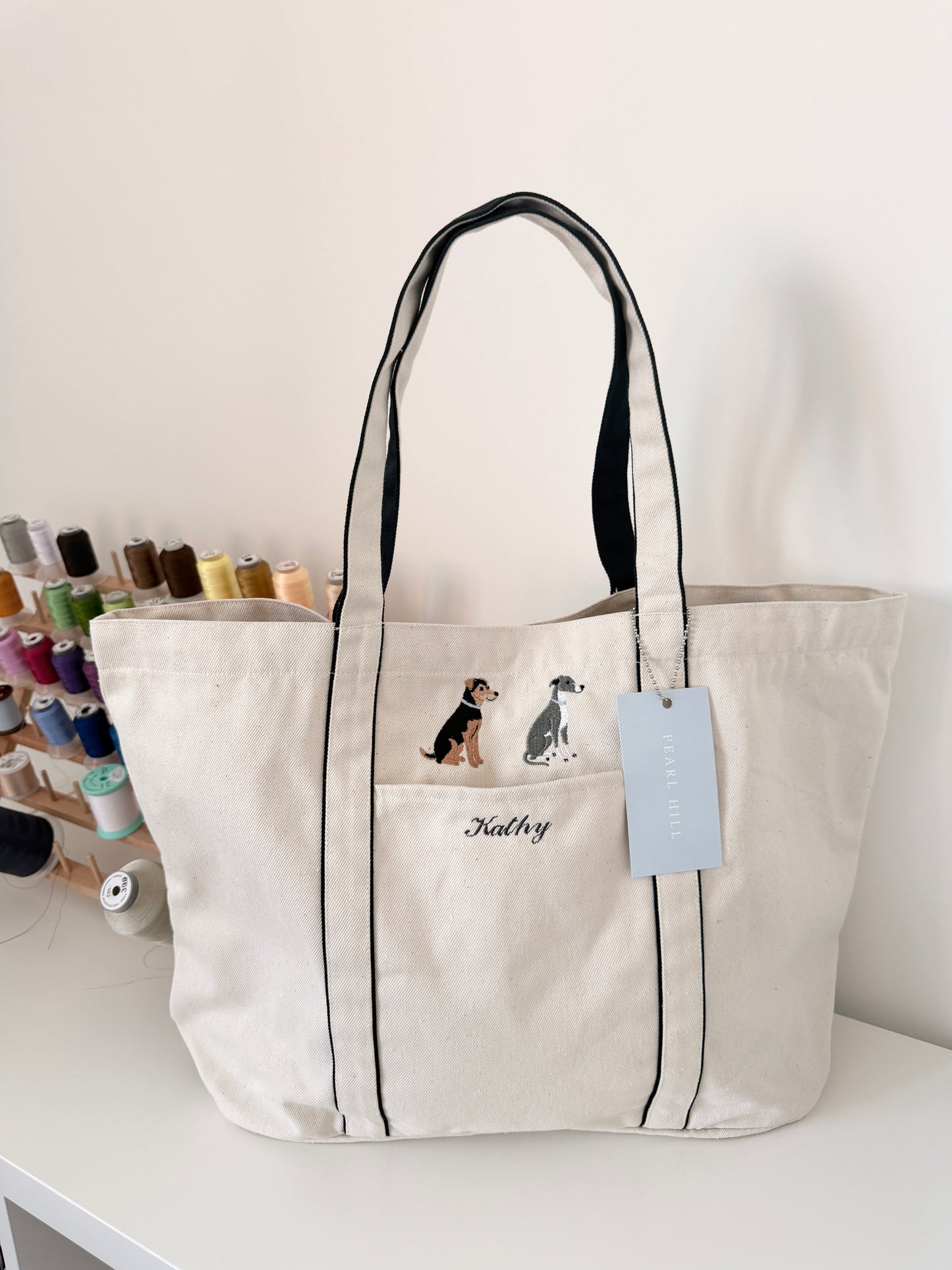 Dog Navy Tote Bag