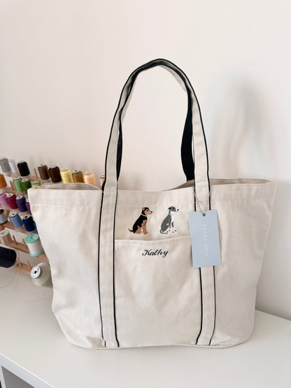 Dog Navy Tote Bag
