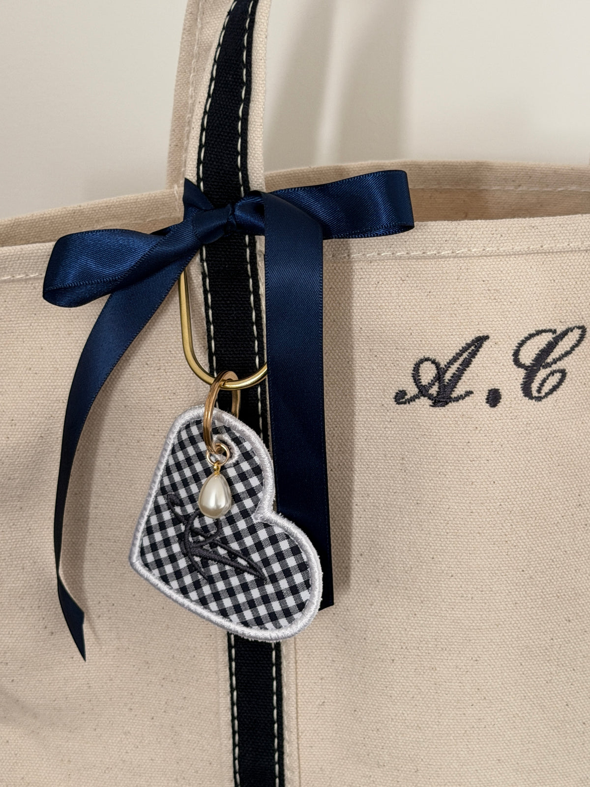Gingham Keyring/Gift Tag